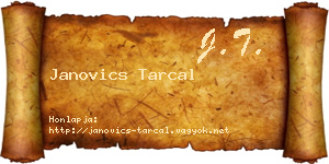 Janovics Tarcal névjegykártya